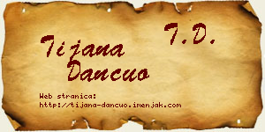 Tijana Dančuo vizit kartica